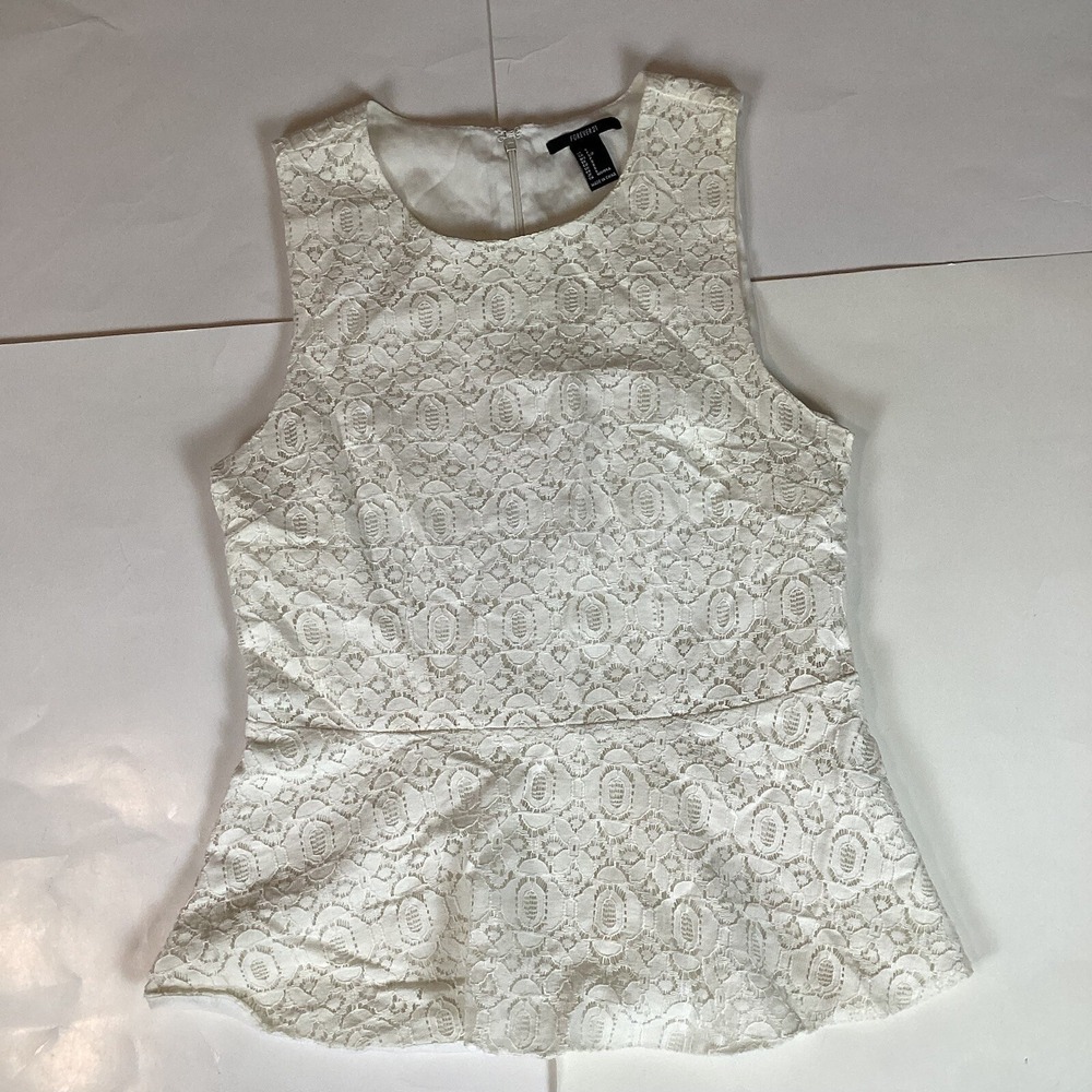 Forever 21 Womens Blouse Shirt Top Sz S Small Sleeveless Casual Soft Solid